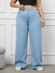 Curvy CLOSET  Women Loose Fit High Rise Blue Jeans