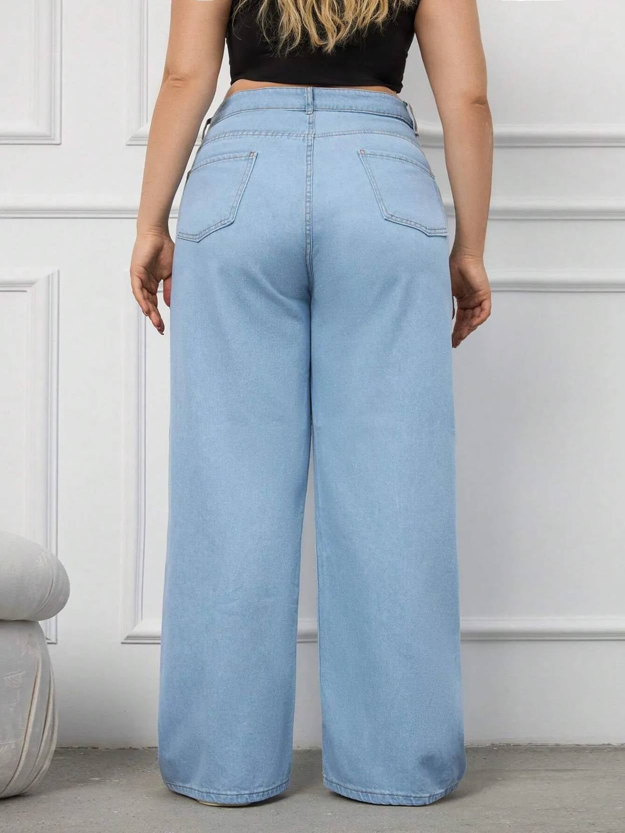 Curvy CLOSET  Women Loose Fit High Rise Blue Jeans