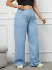 Curvy CLOSET  Women Loose Fit High Rise Blue Jeans