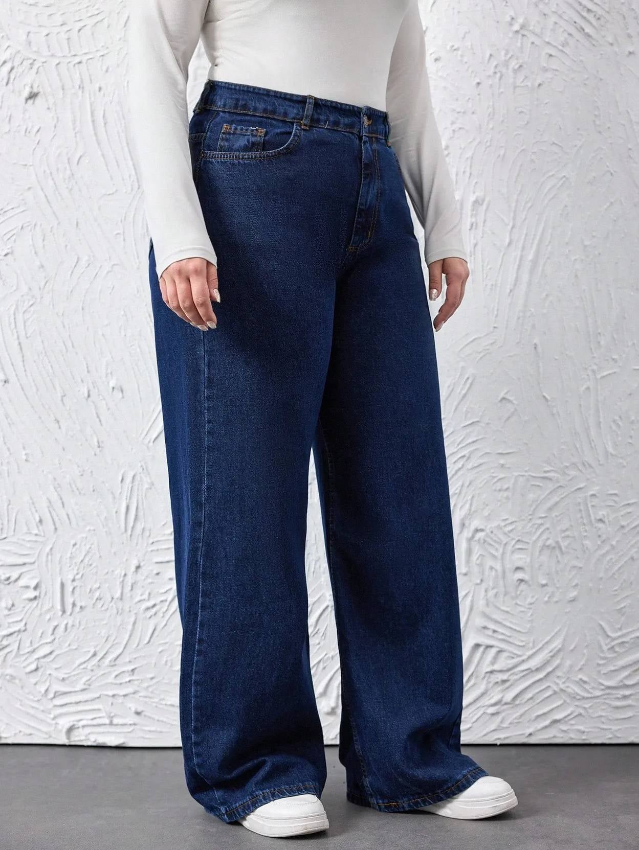 Curvy CLOSET  Women Loose Fit High Rise Blue Jeans