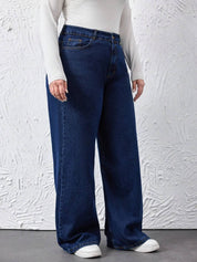 Curvy CLOSET  Women Loose Fit High Rise Blue Jeans