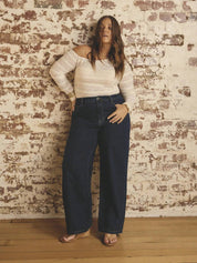 Curvy CLOSET  Women Loose Fit High Rise Dark Blue Jeans