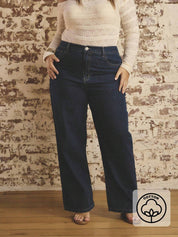 Curvy CLOSET  Women Loose Fit High Rise Dark Blue Jeans