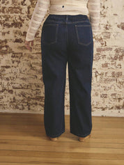 Curvy CLOSET  Women Loose Fit High Rise Dark Blue Jeans