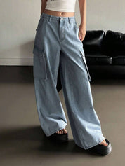KOTTY Women Loose Fit High Rise Light Blue Jeans