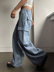KOTTY Women Loose Fit High Rise Light Blue Jeans