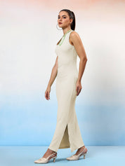 KOTTY Women Maxi Beige Full Length Dress