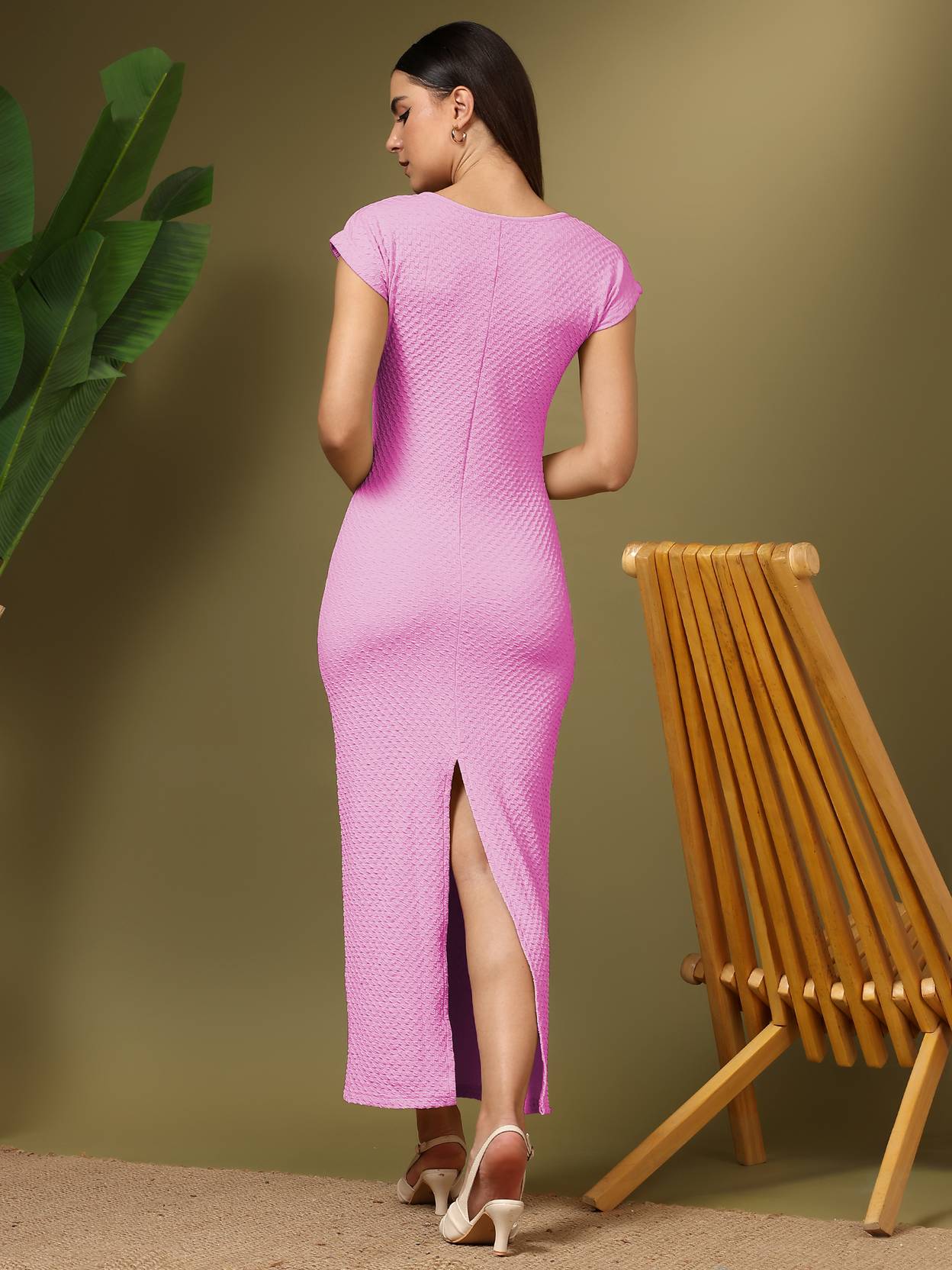 KOTTY Women Maxi Pink Ankle Length Dress