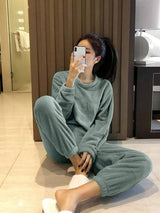 KOTTY  Women Night Suit Set Green Solid