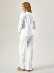 Kotty Round Neck Straight Long Sleeves Sweatshirt With Trouser