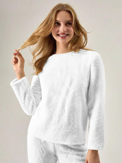 Kotty Round Neck Straight Long Sleeves Sweatshirt With Trouser