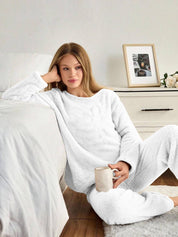 KOTTY  Women Night Suit Set White Solid