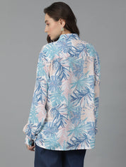 KOTTY  Women Oversized Fit Printed Spread Collar Casual Shirt