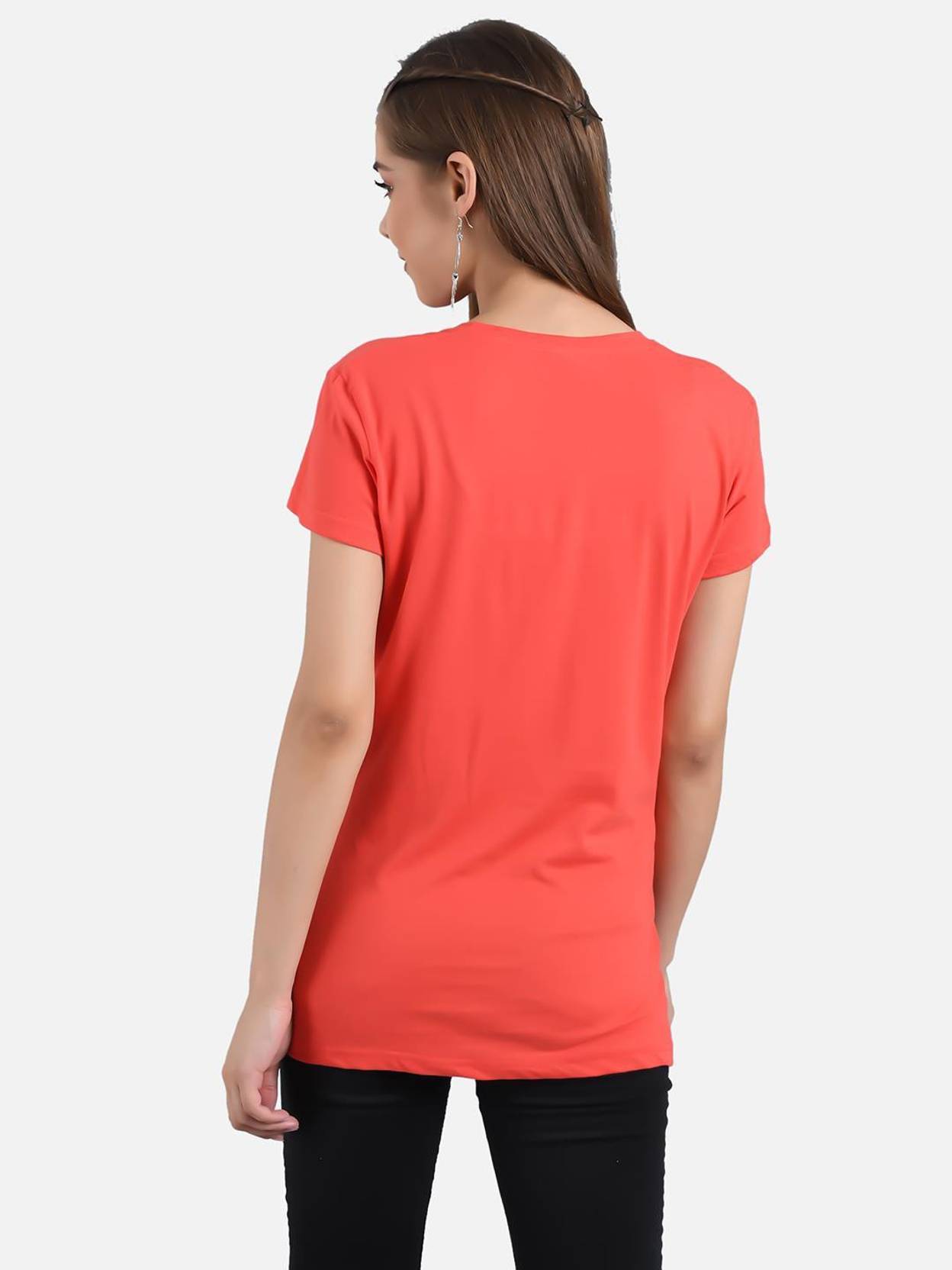 KOTTY Women Printed Round Neck Cotton Blend Multicolor T-Shirt