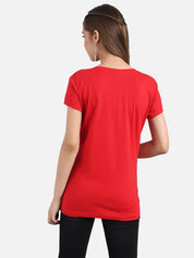 KOTTY Women Printed Round Neck Cotton Blend Multicolor T-Shirt