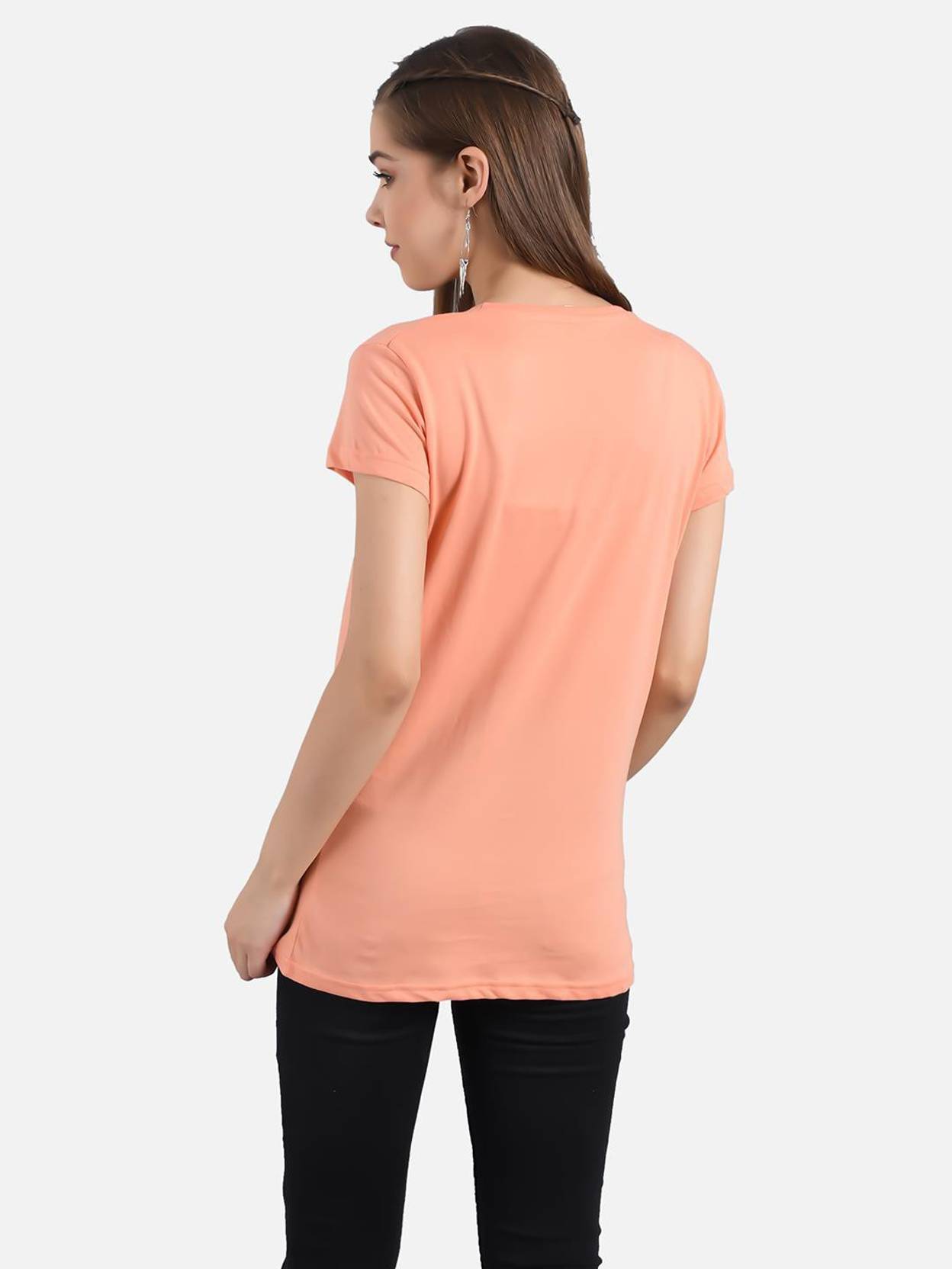 KOTTY Women Printed Round Neck Cotton Blend Multicolor T-Shirt