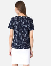 KOTTY Women Printed Round Neck Cotton Blend Multicolor T-Shirt