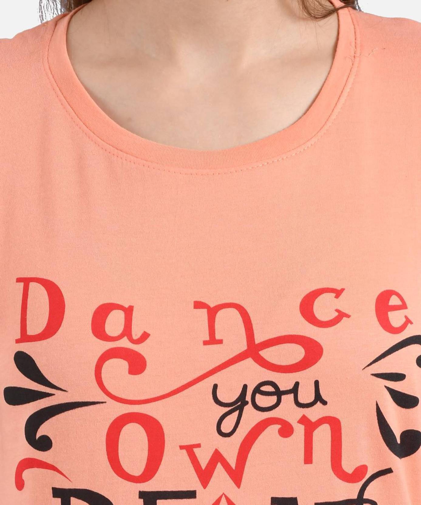 KOTTY Women Printed Round Neck Cotton Blend Multicolor T-Shirt