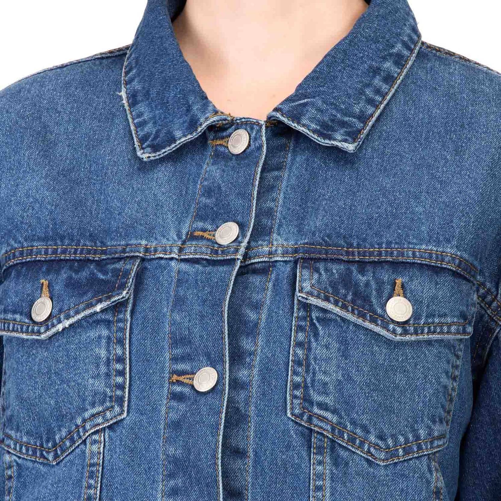 KOTTY Women Printed, Dyed/Ombre Denim Jacket