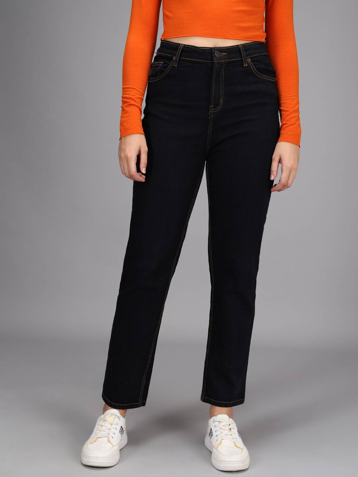 KOTTY Women Regular High Rise Black Jeans