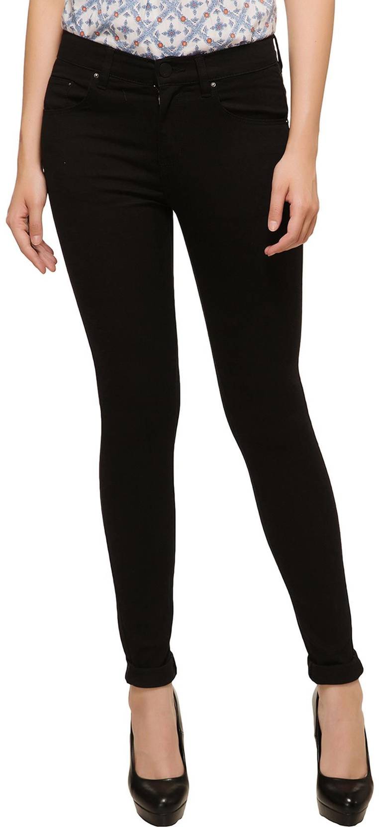 KOTTY Women Regular High Rise Black Jeans