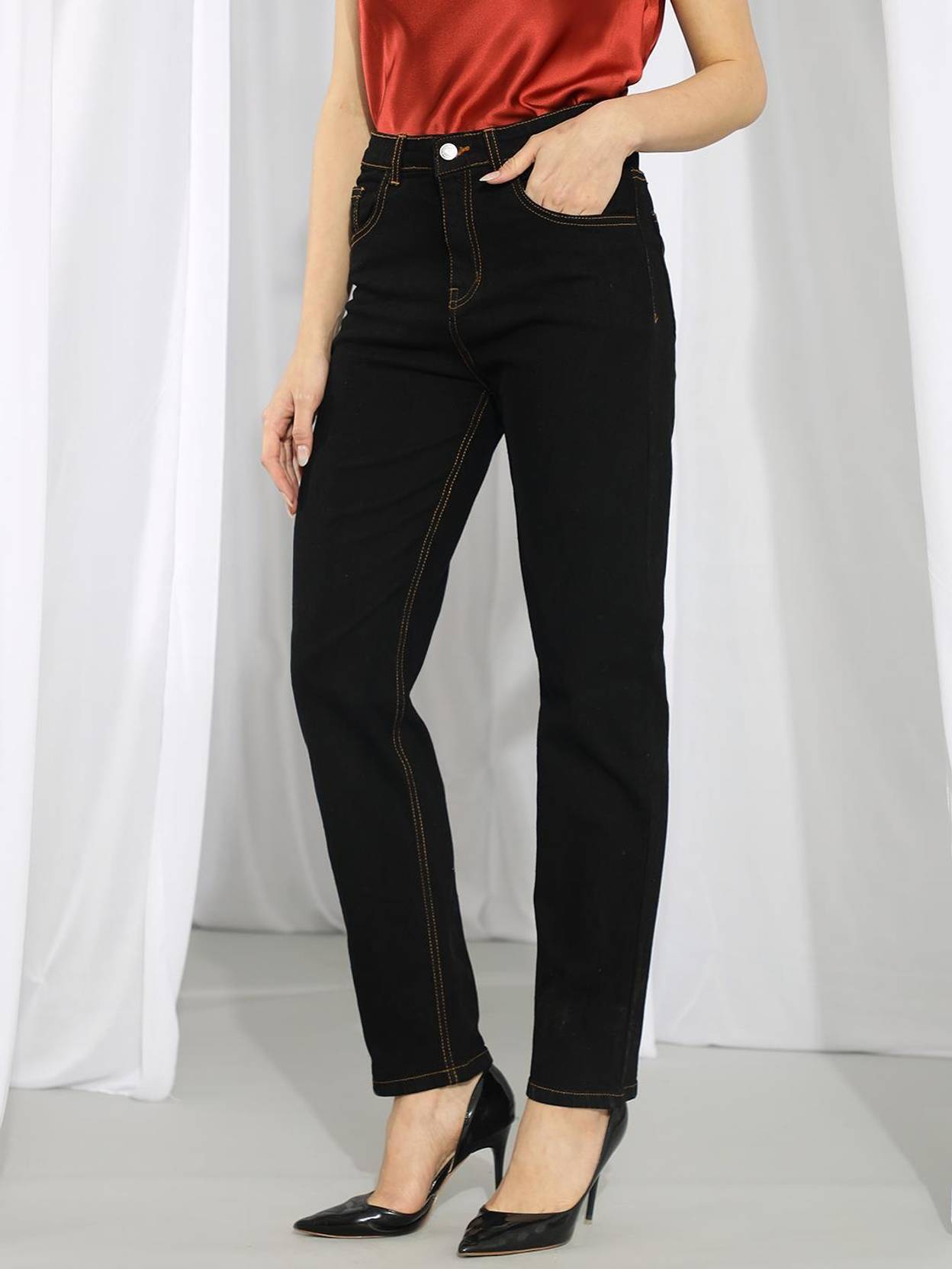 KOTTY Women Regular High Rise Black Jeans