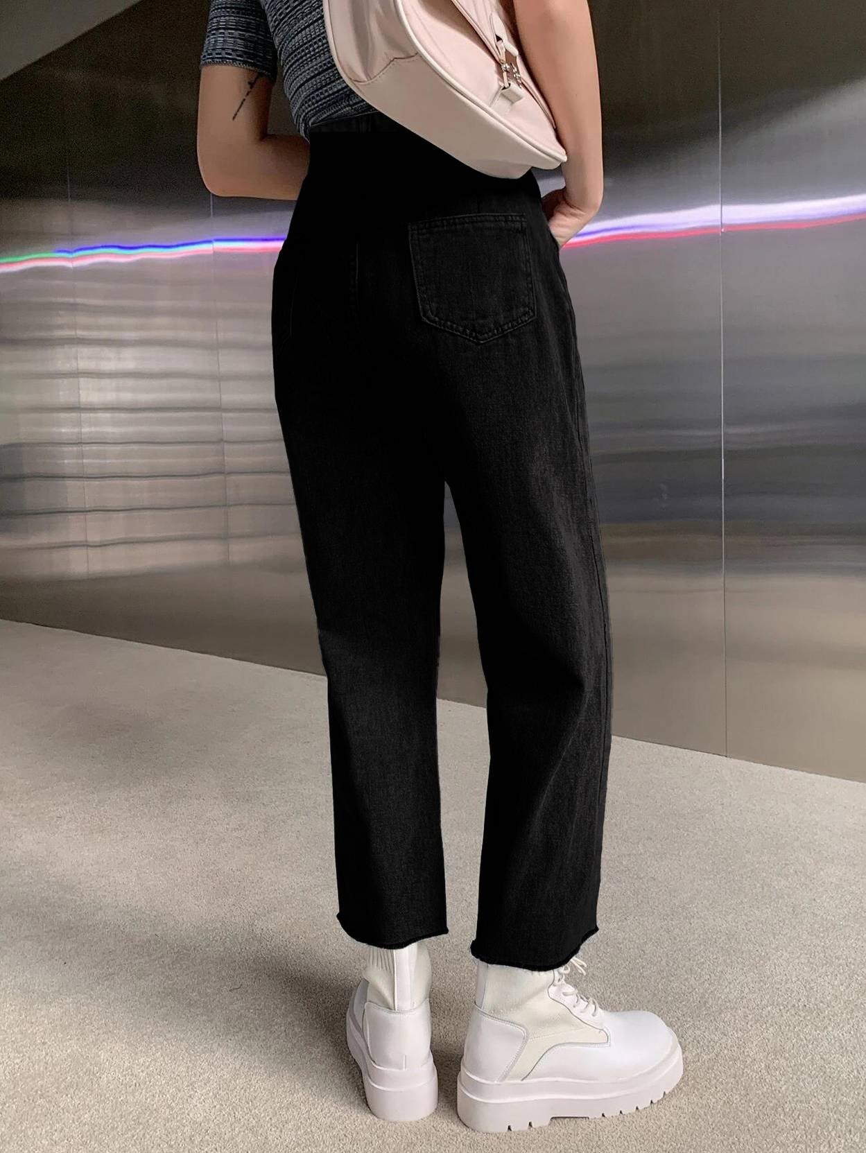 KOTTY Women Regular High Rise Black Jeans