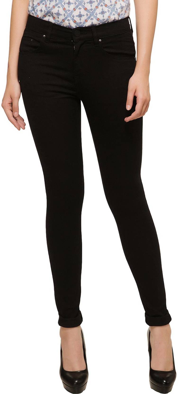 KOTTY Women Regular High Rise Black Jeans