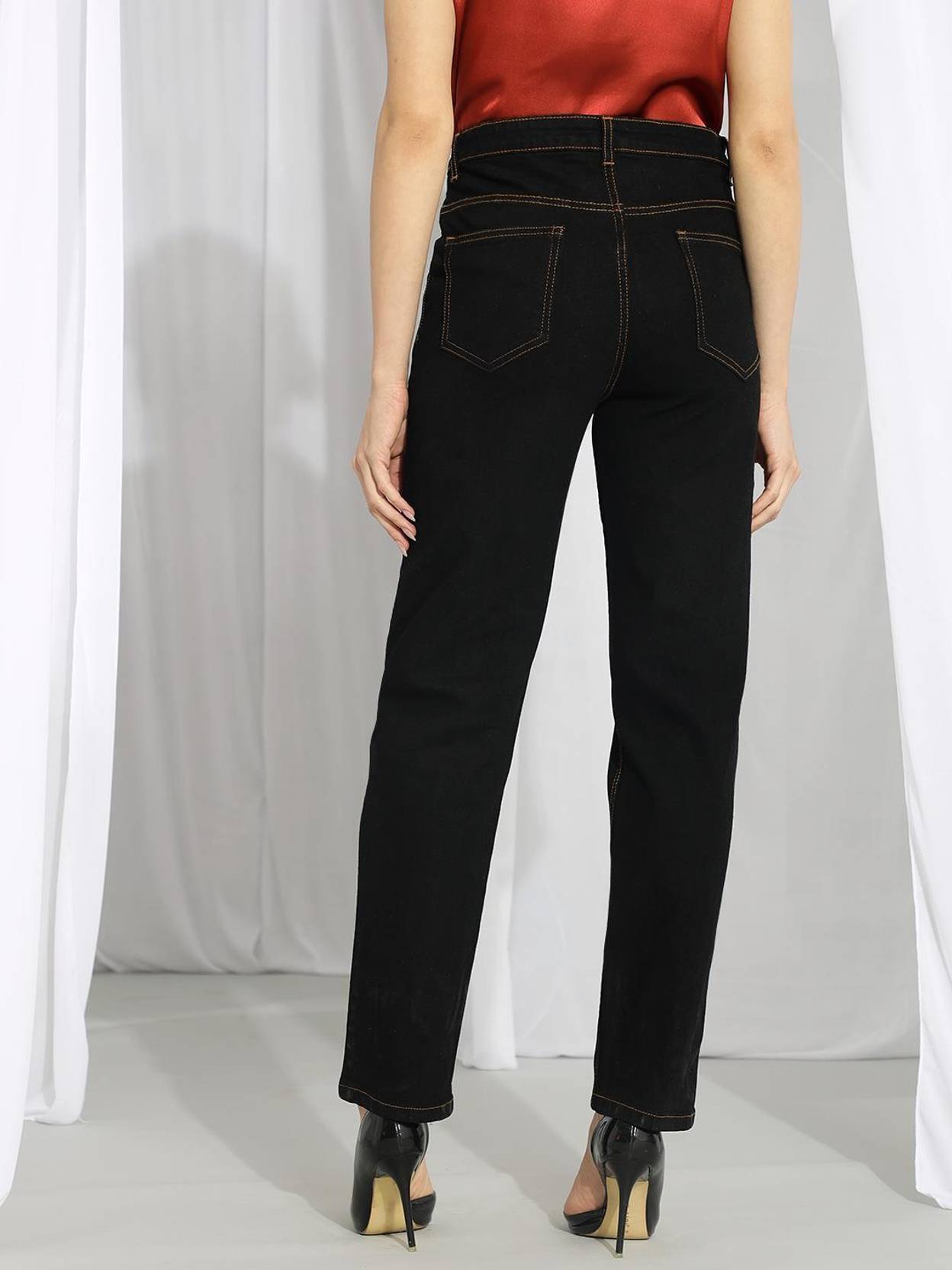 KOTTY Women Regular High Rise Black Jeans