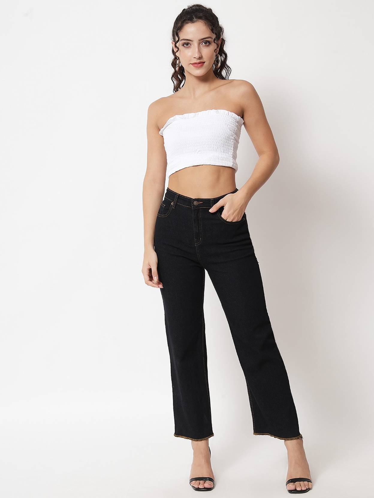 KOTTY Women Regular High Rise Black Jeans