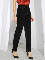 KOTTY Women Regular High Rise Black Jeans