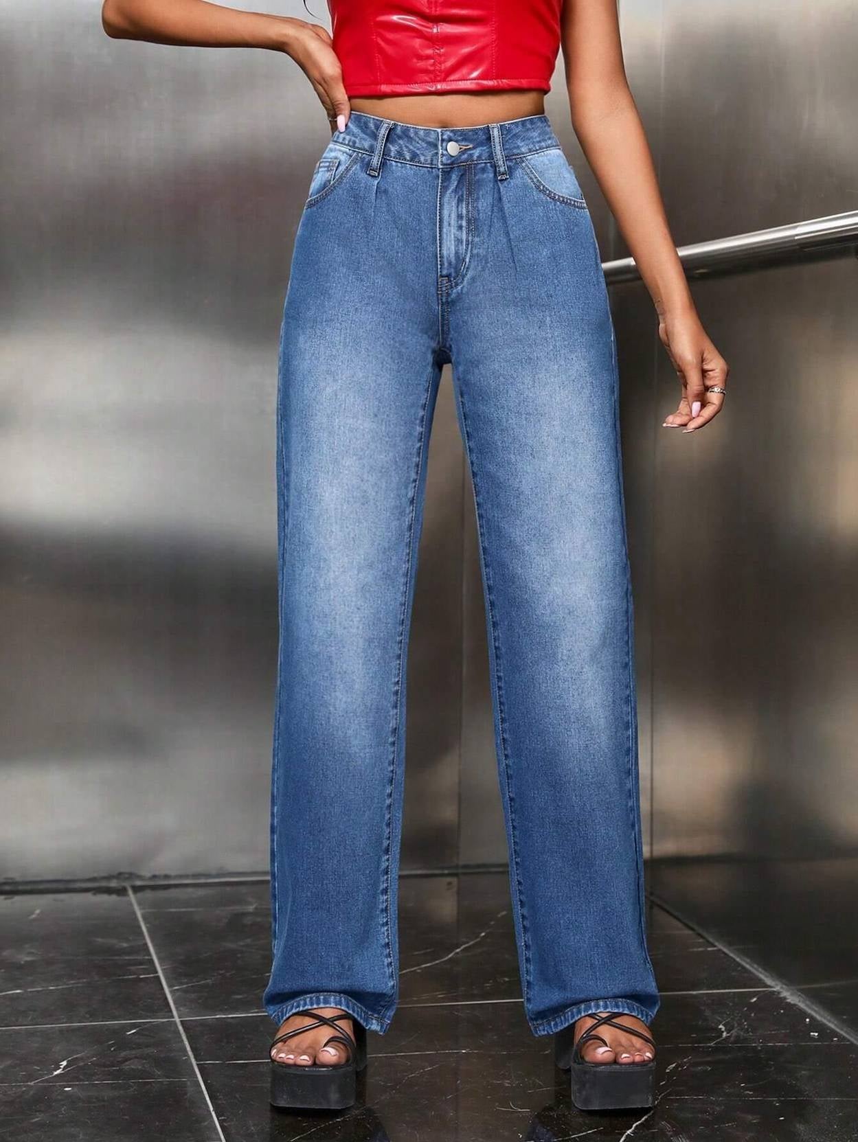 KOTTY Women Regular High Rise Blue Jeans