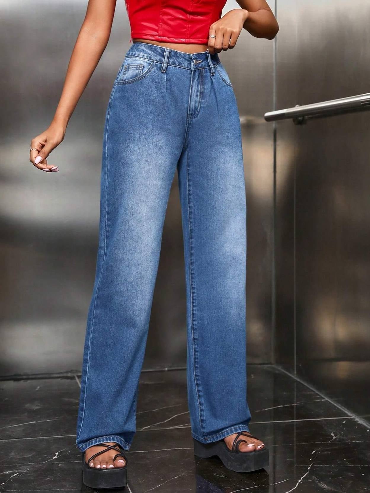 KOTTY Women Regular High Rise Blue Jeans