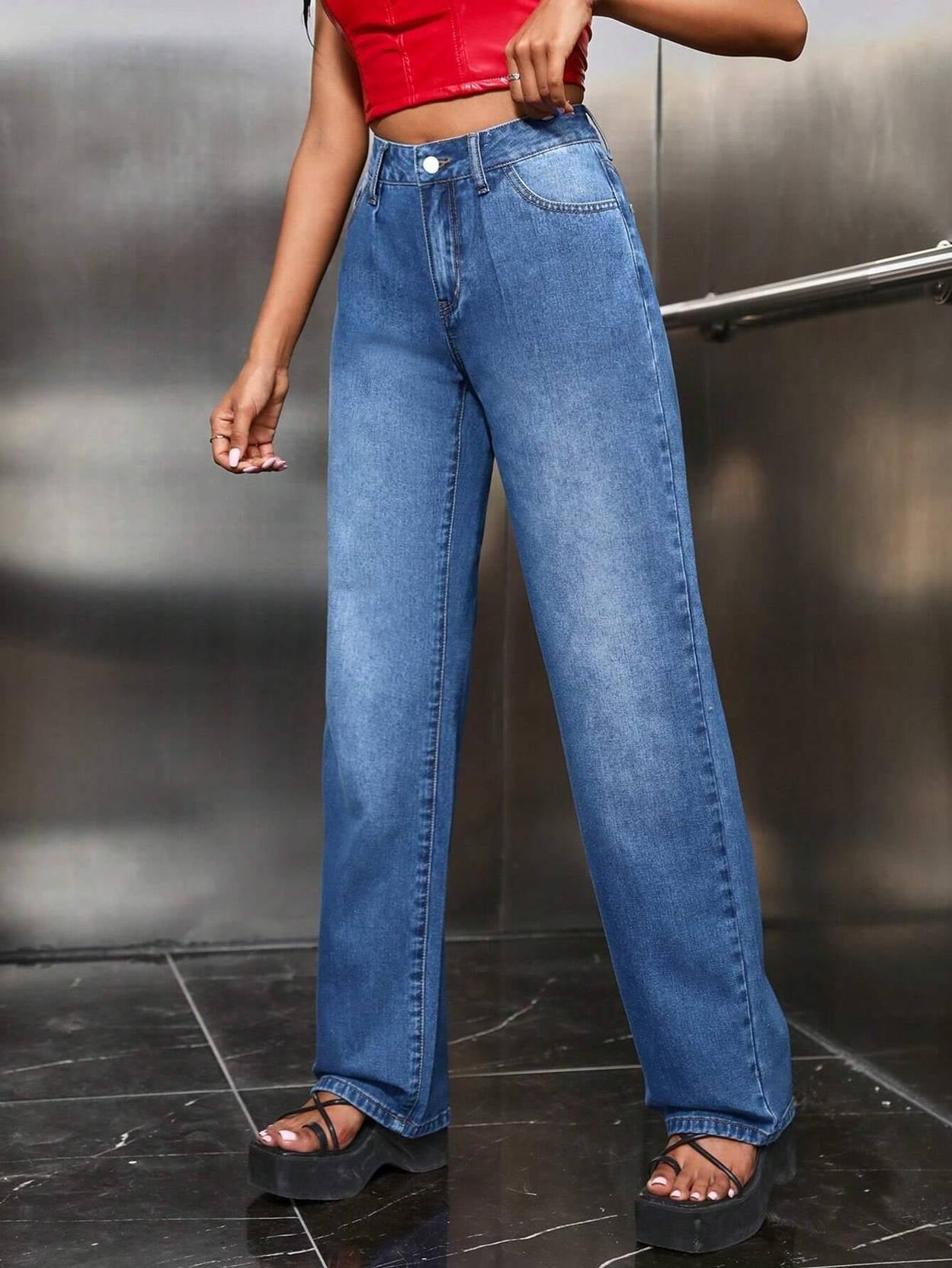 KOTTY Women Regular High Rise Blue Jeans