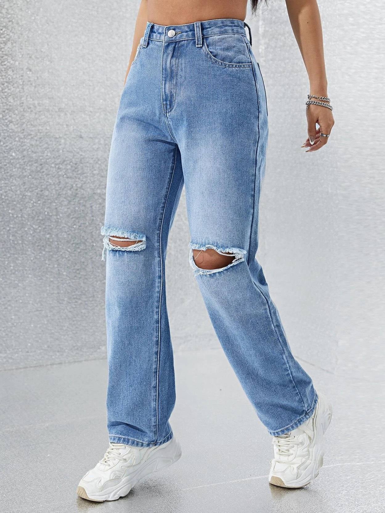 KOTTY Women Regular High Rise Dark Blue Jeans