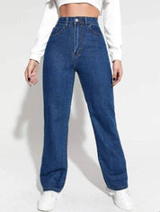 KOTTY Women Regular High Rise Dark Blue Jeans