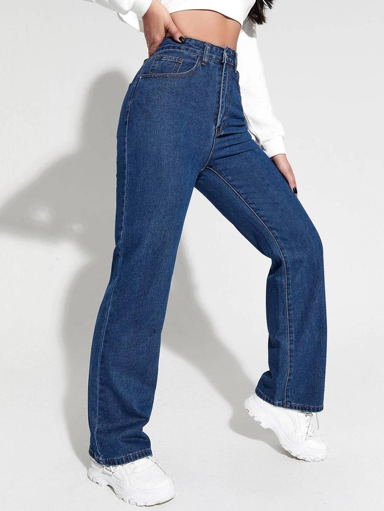 KOTTY Women Regular High Rise Dark Blue Jeans