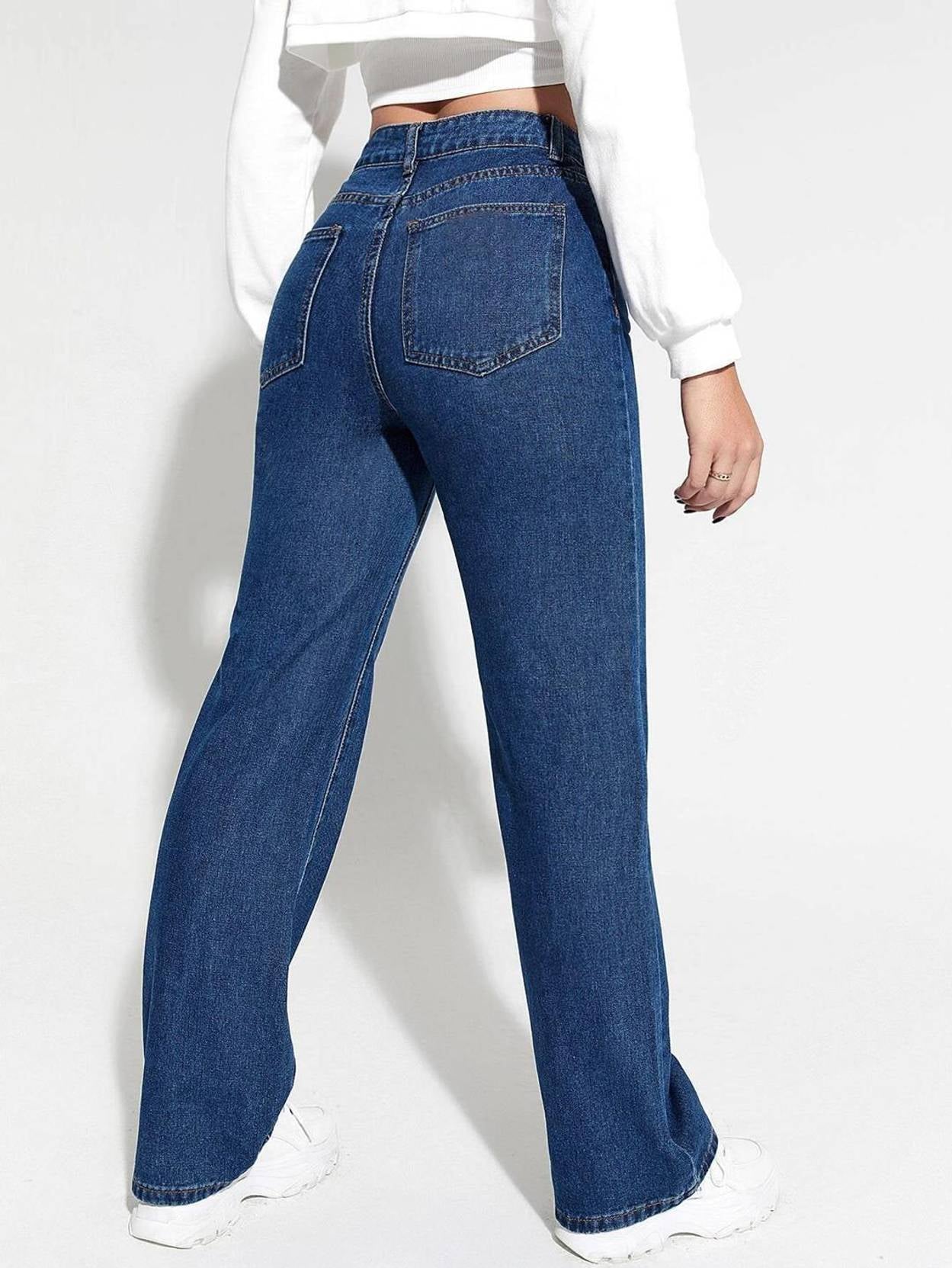 KOTTY Women Regular High Rise Dark Blue Jeans