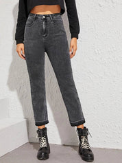 KOTTY Women Regular High Rise Dark Grey Jeans
