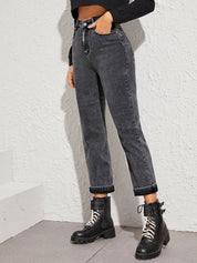 KOTTY Women Regular High Rise Dark Grey Jeans