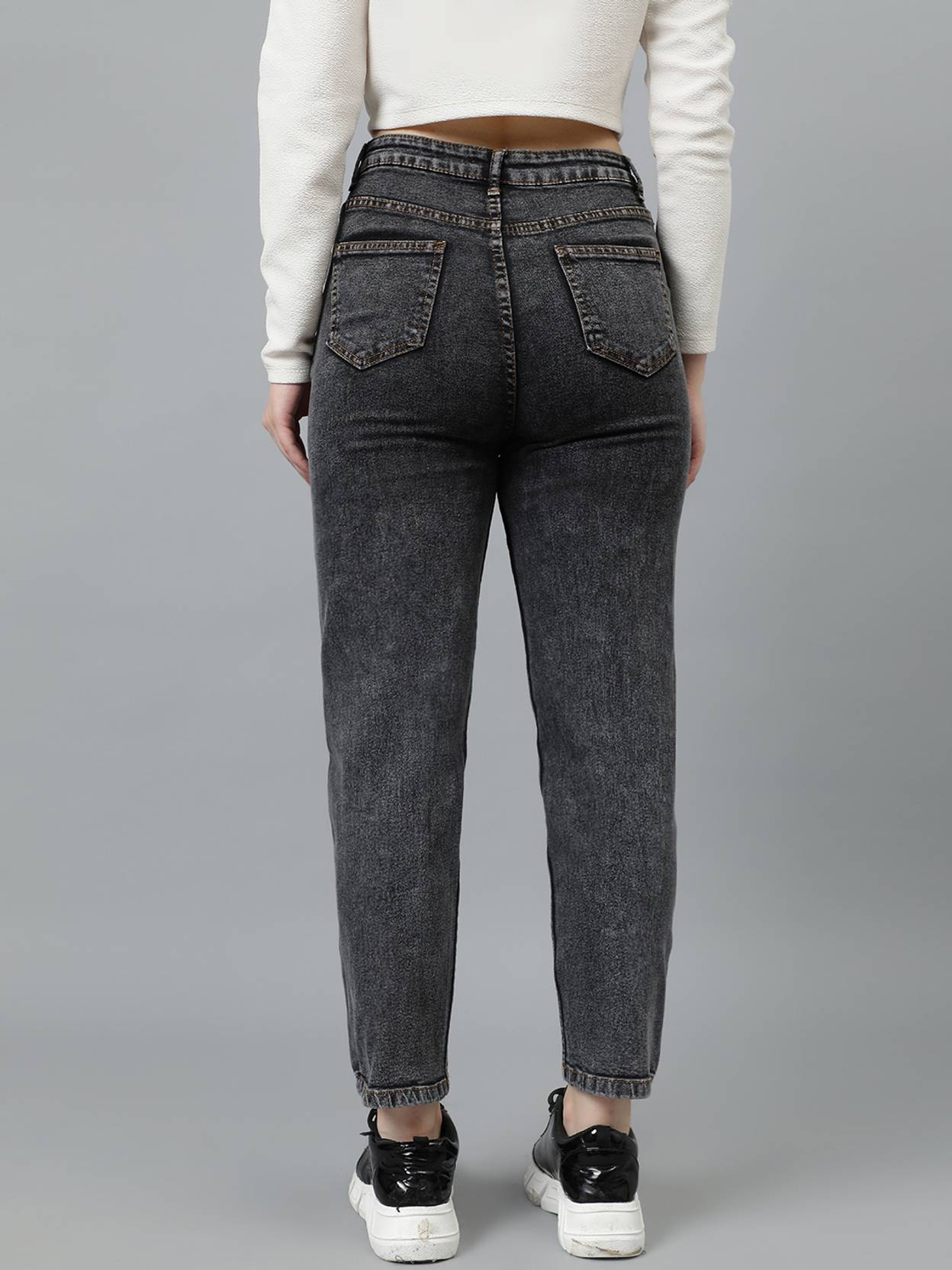 KOTTY Women Regular High Rise Grey Jeans