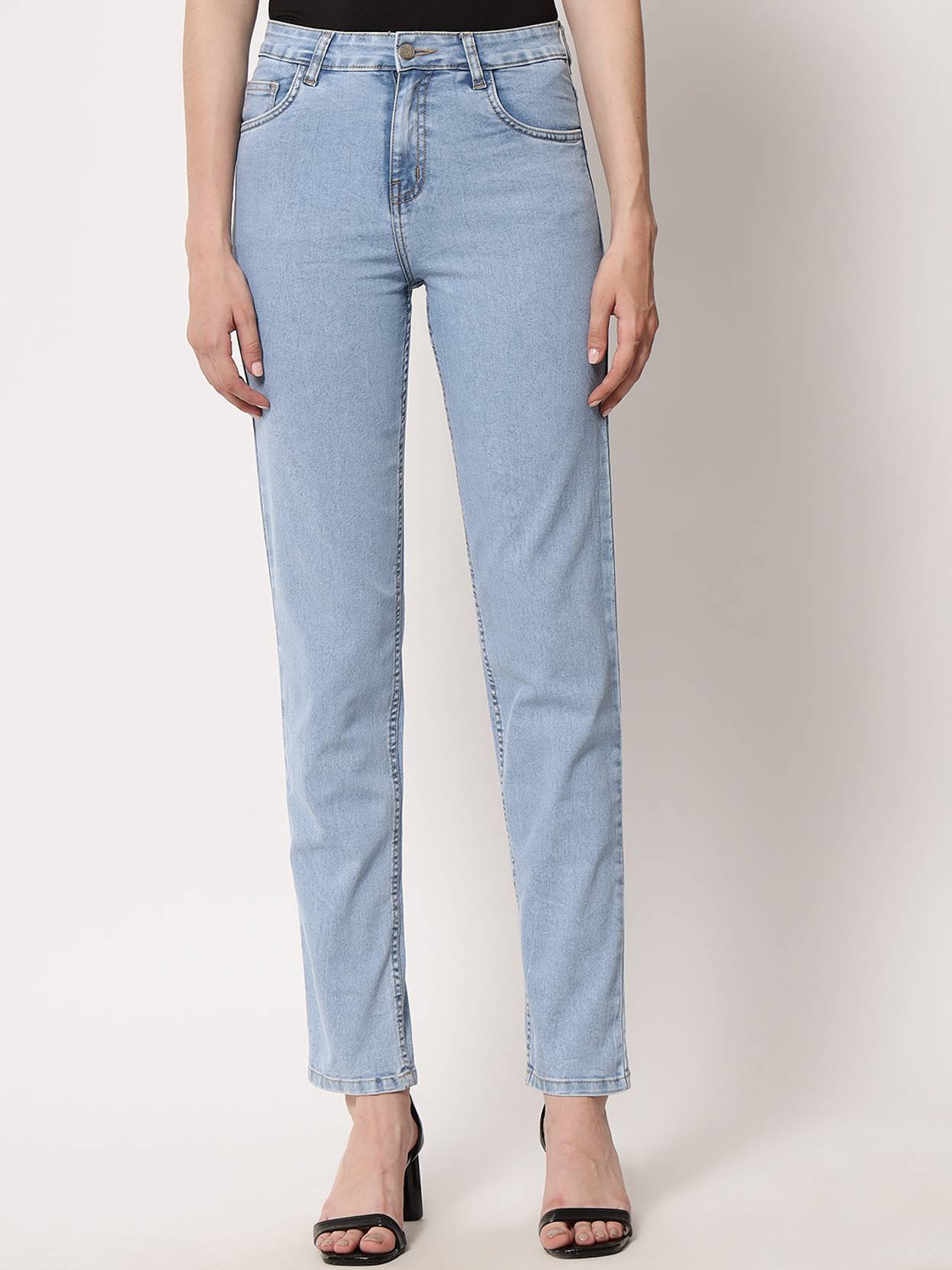 KOTTY Women Regular High Rise Light Blue Jeans