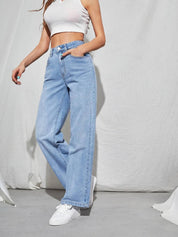 KOTTY Women Regular High Rise Light Blue Jeans