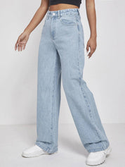 KOTTY Women Regular High Rise Light Blue Jeans