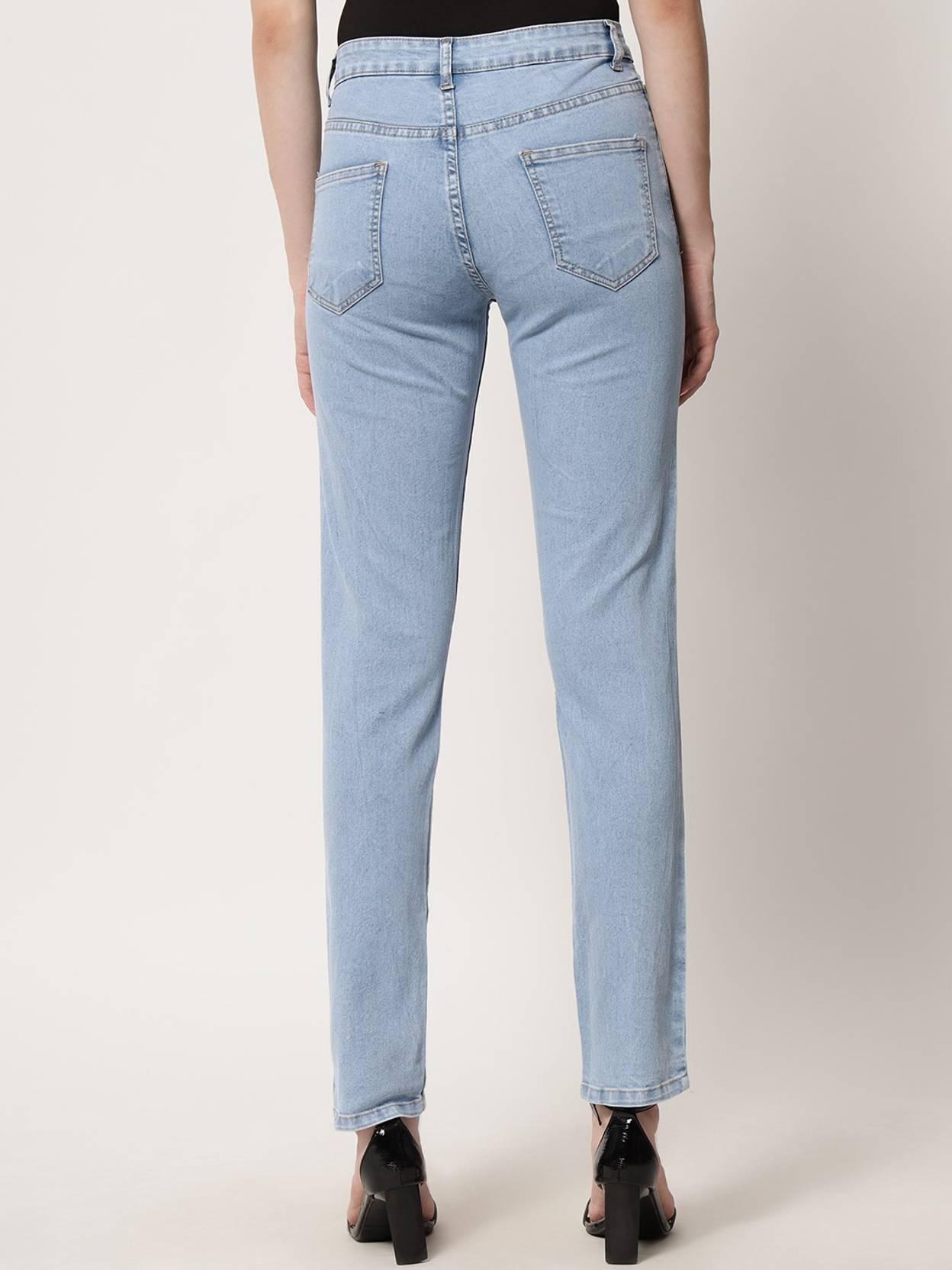 KOTTY Women Regular High Rise Light Blue Jeans