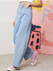 KOTTY Women Regular High Rise Light Blue Jeans