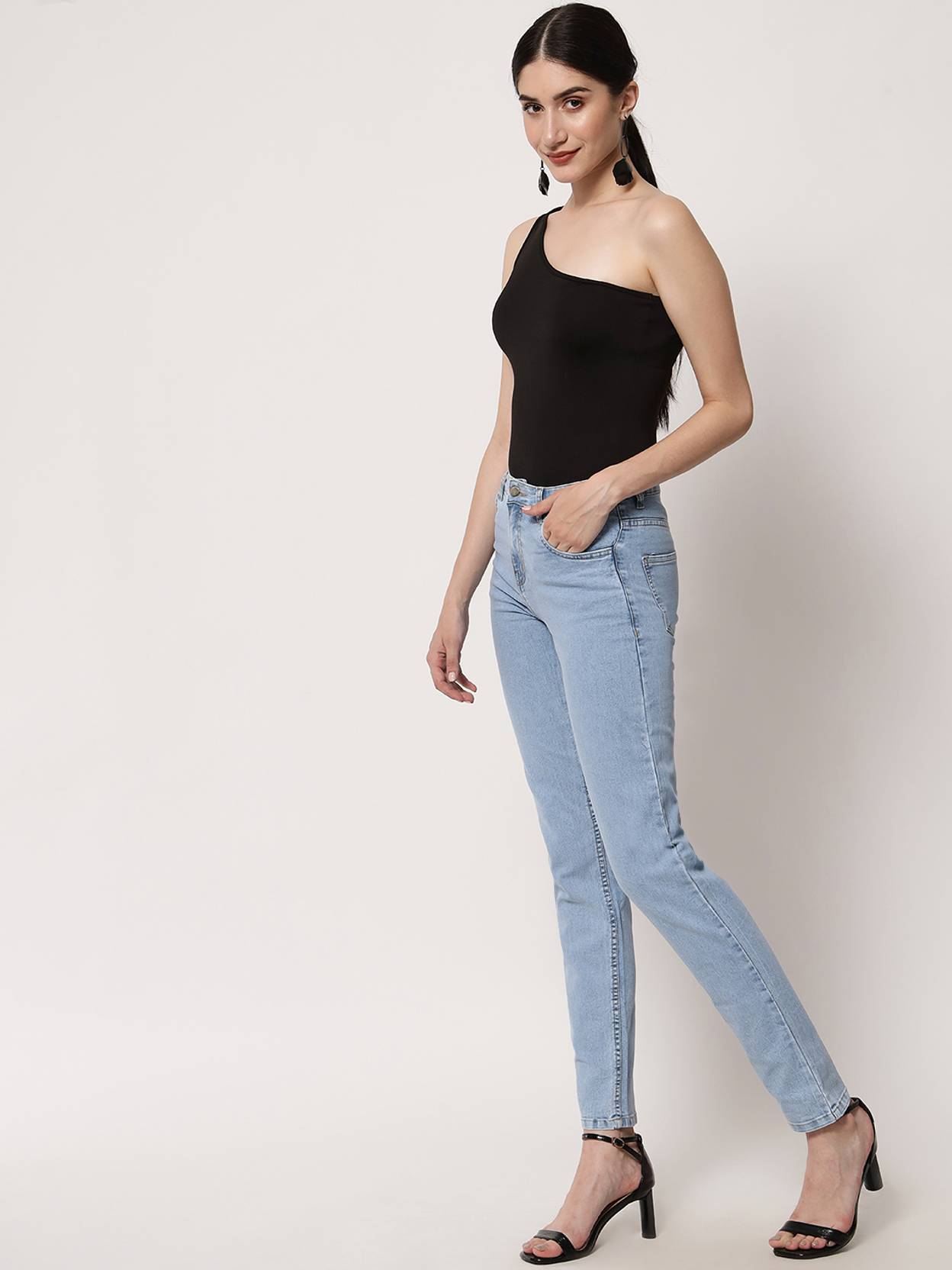 KOTTY Women Regular High Rise Light Blue Jeans