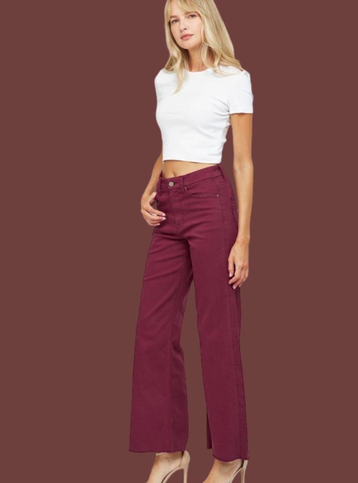 KOTTY Women Regular High Rise Maroon Jeans