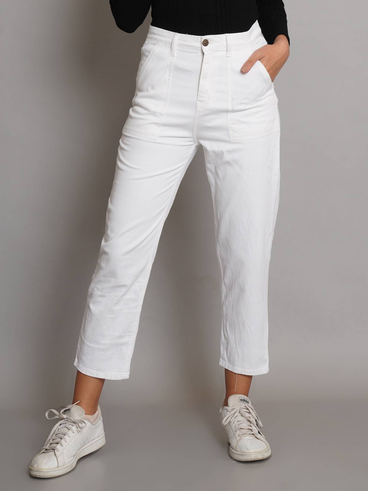 KOTTY  Women Regular High Rise White Jeans