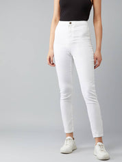 KOTTY  Women Regular High Rise White Jeans